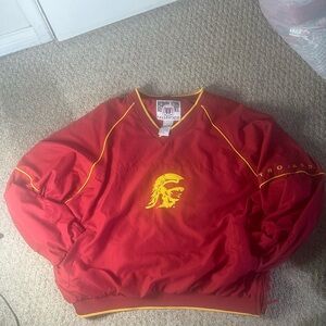 Vintage Genuine Stuff Collegiate USC Trojans Windbreaker Pullover V Neck 2XL